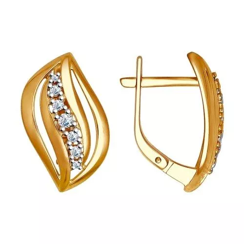 Серьги из серебра с фианитами