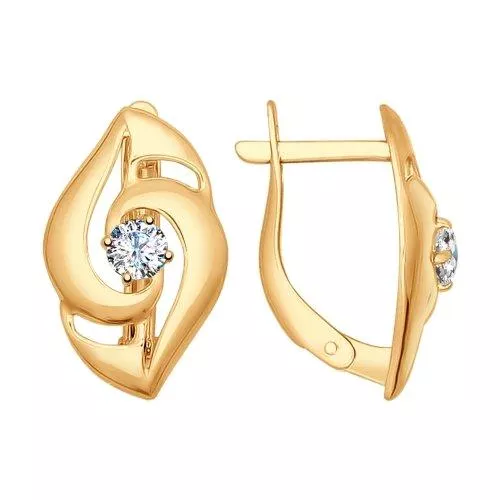 Серьги из серебра с фианитами