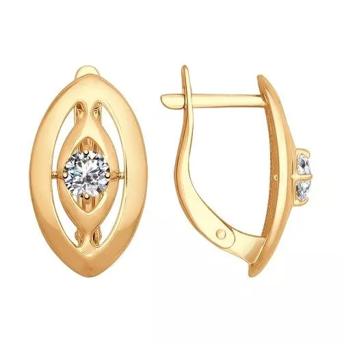 Серьги из серебра с фианитами