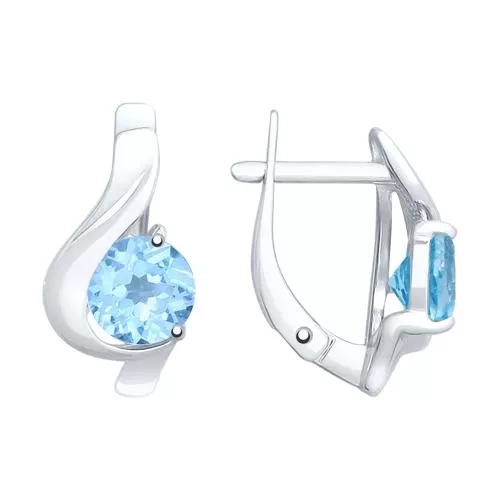 Серьги из серебра с топазами