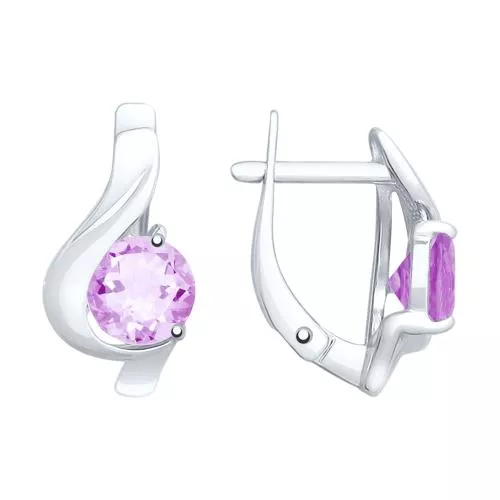 Серьги из серебра с аметистами