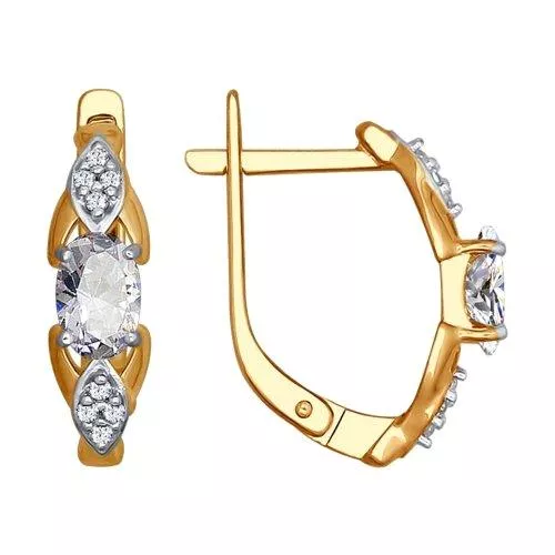 Серьги из серебра с фианитами