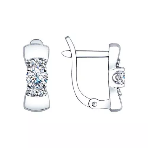 Серьги с бантиком из серебра