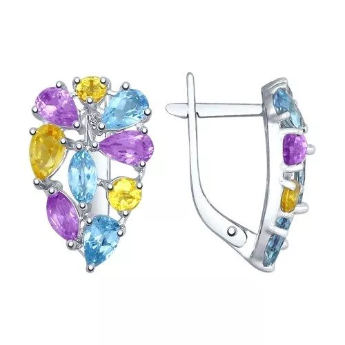 Серебряные серьги с камнями