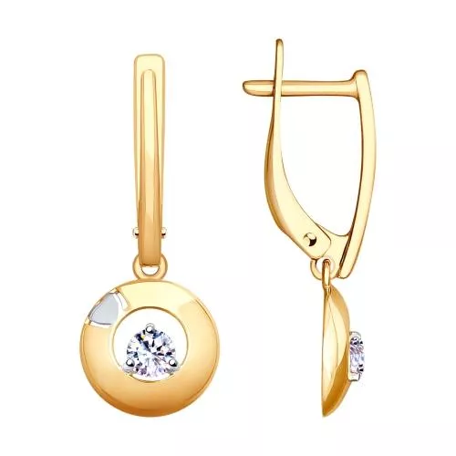 Серьги из серебра с фианитами