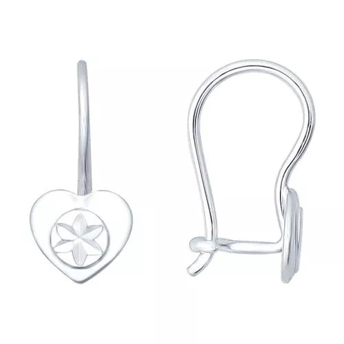 Серьги из серебра с алмазной гранью