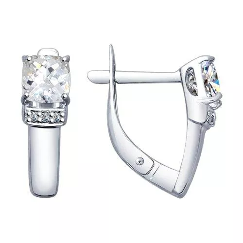 Серьги из серебра со Swarovski Zirconia