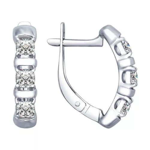 Серьги из серебра со Swarovski Zirconia