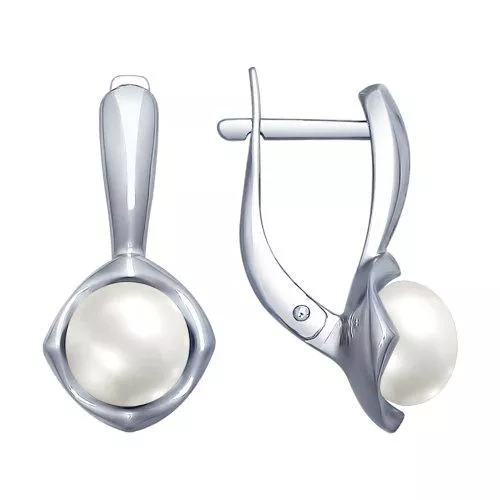 Серьги из серебра с жемчугом