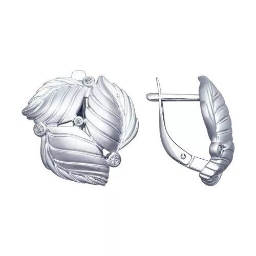 Серьги из серебра с фианитами