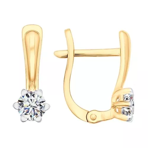 Серьги из золочёного серебра со Swarovski Zirconia