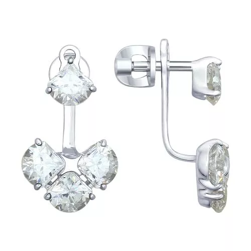 Серьги из серебра со Swarovski Zirconia