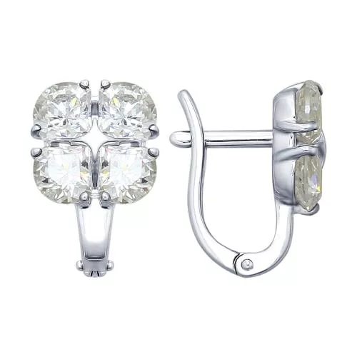 Серьги из серебра со Swarovski Zirconia