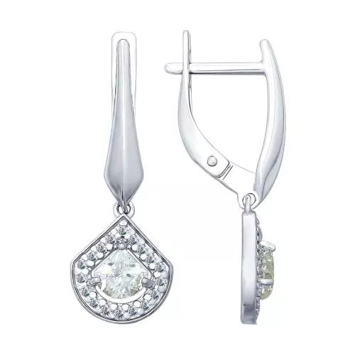 Серьги из серебра со Swarovski Zirconia