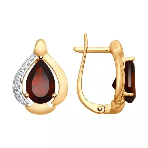 Серьги из золочёного серебра