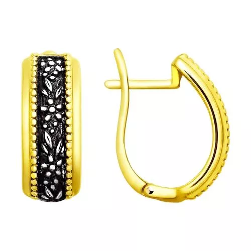 Серьги из золочёного серебра