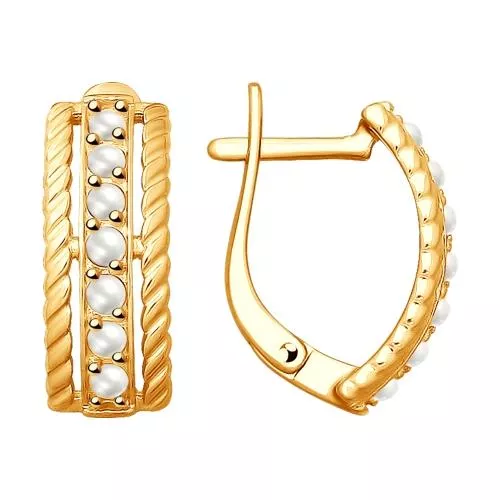 Серьги из серебра с жемчугом Swarovski