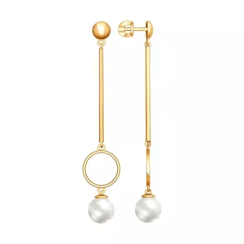 Серьги из серебра с жемчугом