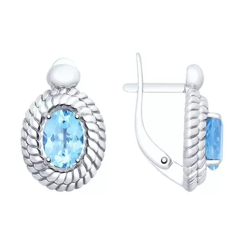 Серьги из серебра с топазами