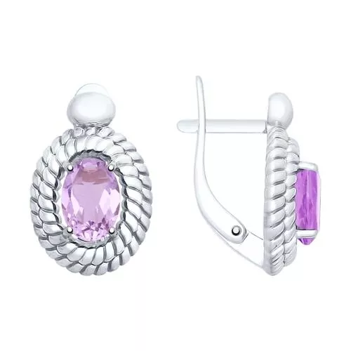 Серьги из серебра с аметистами