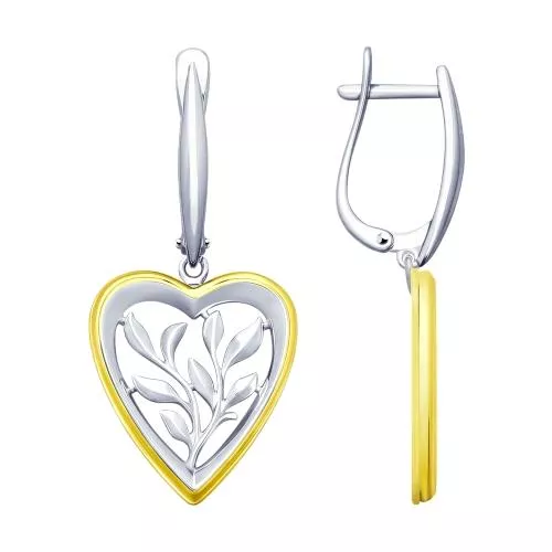 Серьги из золочёного серебра