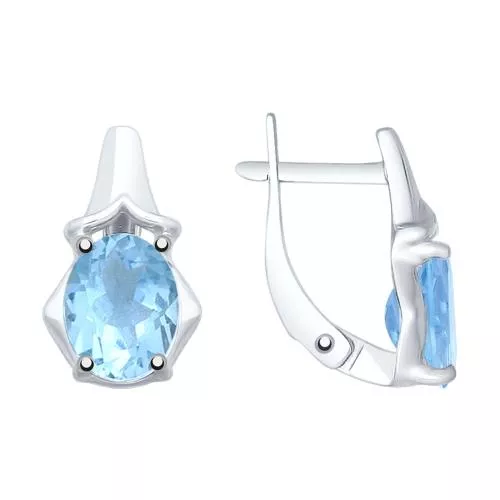 Серьги из серебра с топазами