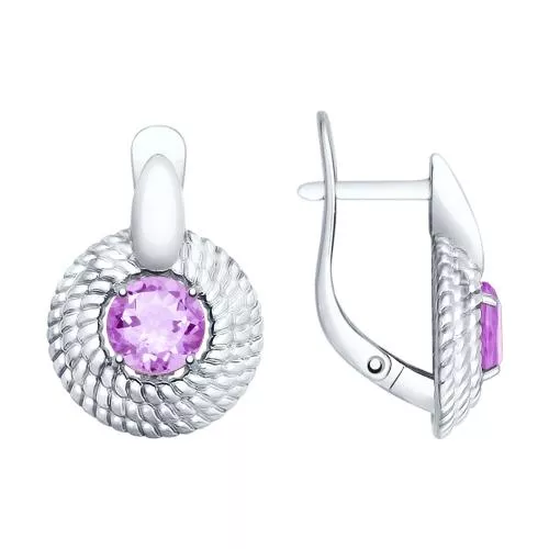 Серьги из серебра с аметистами