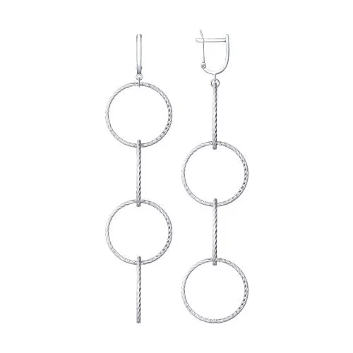 Серьги из серебра с алмазной гранью