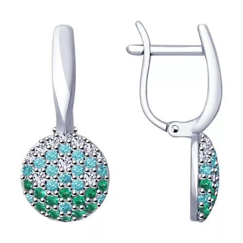 Серьги из серебра с фианитами