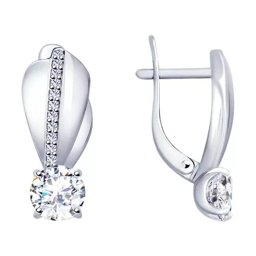 Серьги из серебра со Swarovski Zirconia
