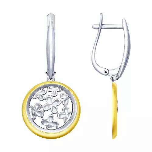 Серьги из серебра с золочением