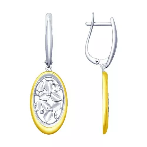 Серьги из серебра с золочением