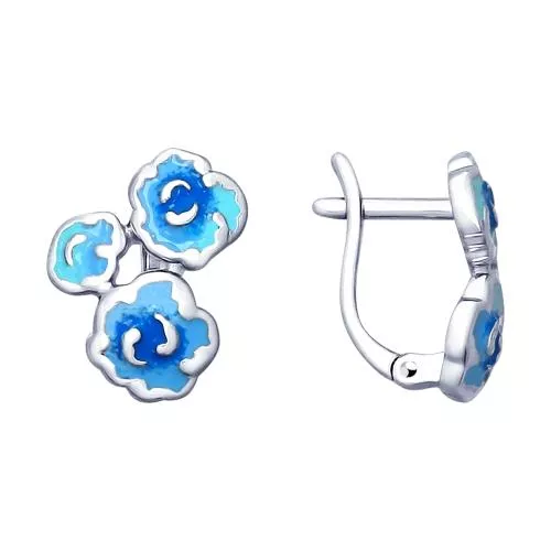 Серьги из серебра с эмалью