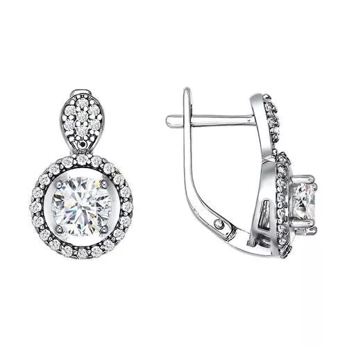 Серебряные серьги классической круглой формы