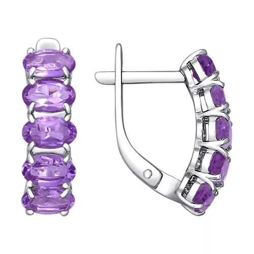 Серьги из серебра с аметистами