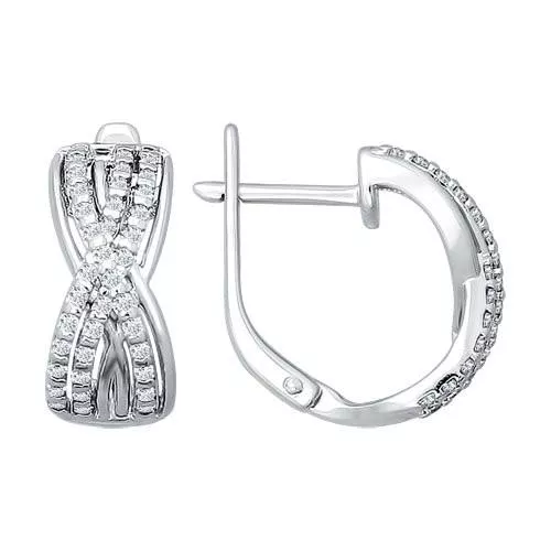 Серьги из серебра с фианитами