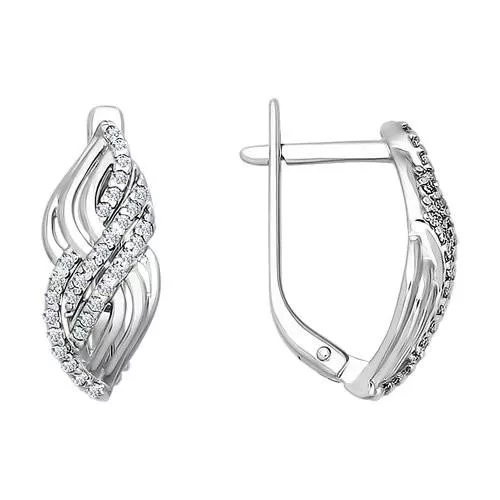 Серьги из серебра с фианитами