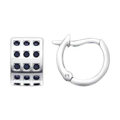 Серьги из серебра с фианитами