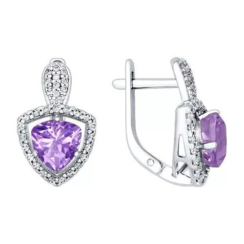 Серебряные серьги с аметистами