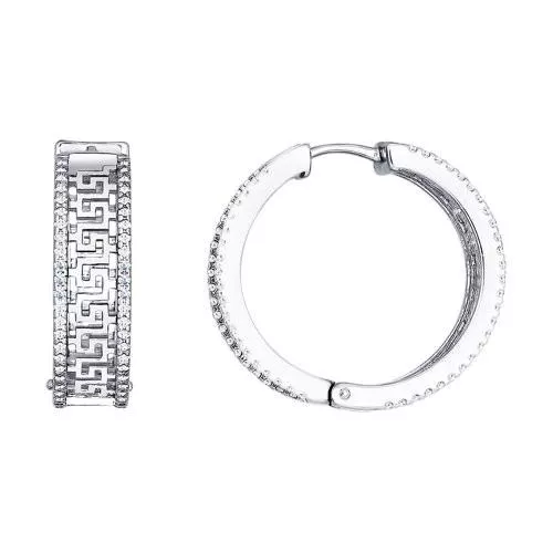 Серьги из серебра с фианитами