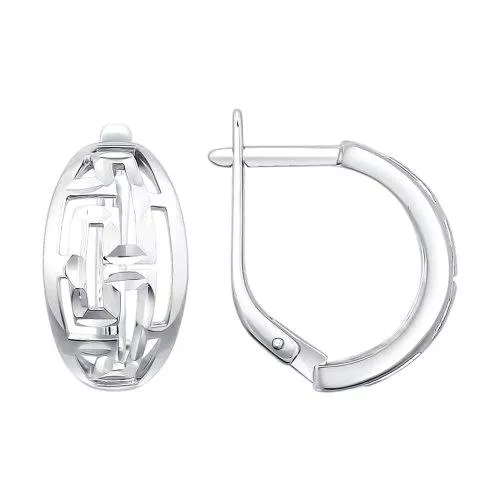 Серьги из серебра с алмазной гранью