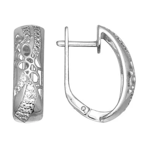 Серьги из серебра с фианитами