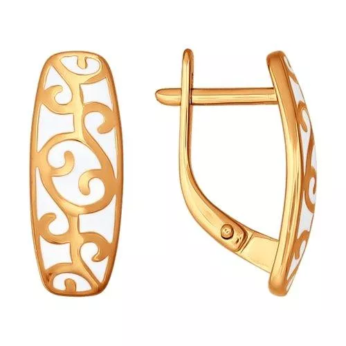 Серьги из золочёного серебра с эмалью