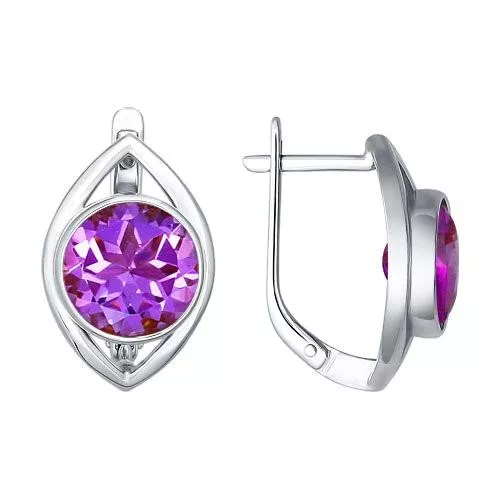 Серьги из серебра с аметистами