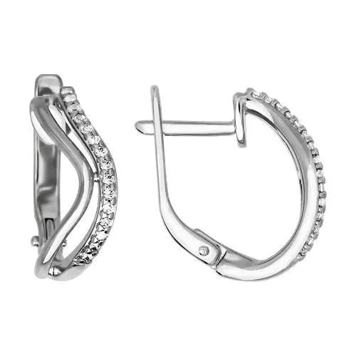 Серьги из серебра с фианитами