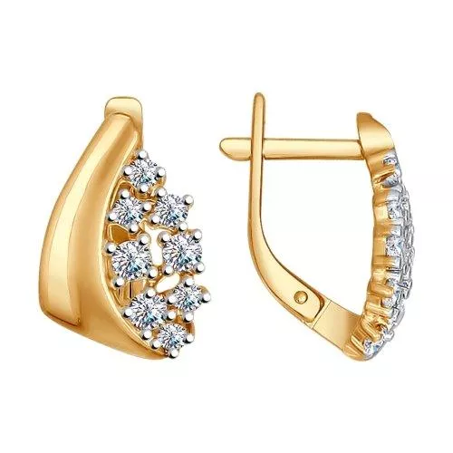 Серьги из серебра с фианитами