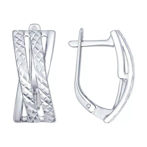 Серьги из серебра с алмазной гранью