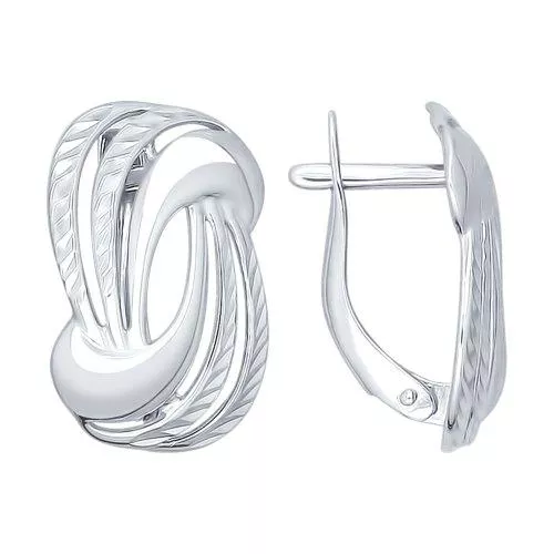 Серьги из серебра с алмазной гранью