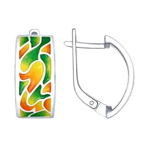 Серьги из серебра с эмалью