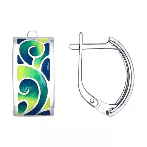 Серьги из серебра с эмалью